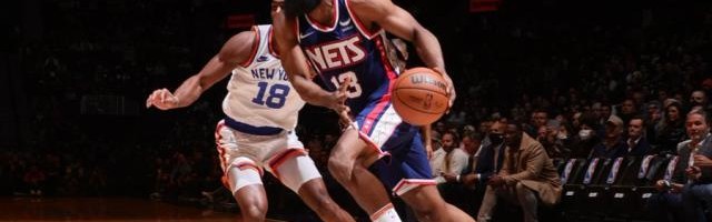 【现场】纽约德比篮网险胜 哈登里程碑之夜率队赢球